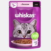 Вологий корм Whiskas для котів, лосось в соусі, 85 г