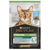 Вологий корм Purina Pro Plan Cat Nutrisavour Sterilised для стерилізованих котів, мус з тріскою, 75 г