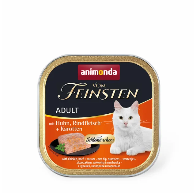 Консервы Animonda Vom Feinsten паштет для кошек, с курицей, говядиной и морковью, 100 г