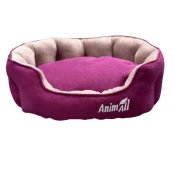 Лежак AnimAll Royal Velours M Fuchsia для котів і собак, 53×47×21 см