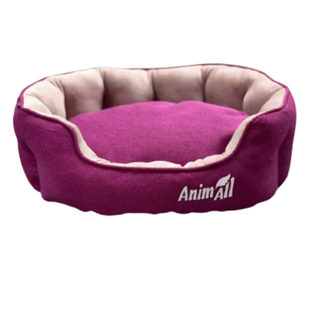 Лежак AnimAll Royal Velours M Fuchsia для котів і собак, 53×47×21 см
