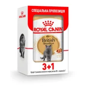 Вологий корм Royal Canin British Shorthair Adult для британських кішок, 85 г, акція 3+1