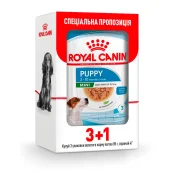 Влажный корм Royal Canin Mini Puppy для щенков мелких пород от 2 до 10 месяцев, 85 г, акция 3+1