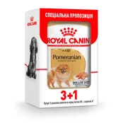Влажный корм Royal Canin Pomeranian Adult паштет, для померанского шпица, 85 г, акция 3+1