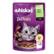 Вологий корм Whiskas Tasty Mix для котів, ягням з куркою та морквою, 85 г
