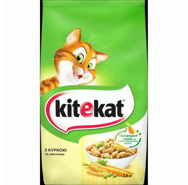 Сухий корм KiteKat для котів, курка з овочами, 1.8 кг