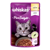 Вологий корм Whiskas Pure Delight для котів, курка в желе, 85 г