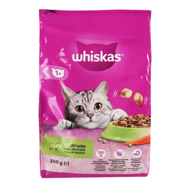 Сухий корм Whiskas для котів, з ягням, 300 г