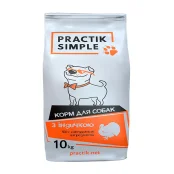 Сухой корм Practik Simple для взрослых собак, с индейкой, 10 кг