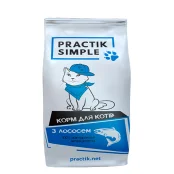 Сухий корм Practik Simple для дорослих котів, з лососем, 5 кг