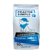 Сухий корм Practik Simple для дорослих котів, з морською рибою, 10 кг