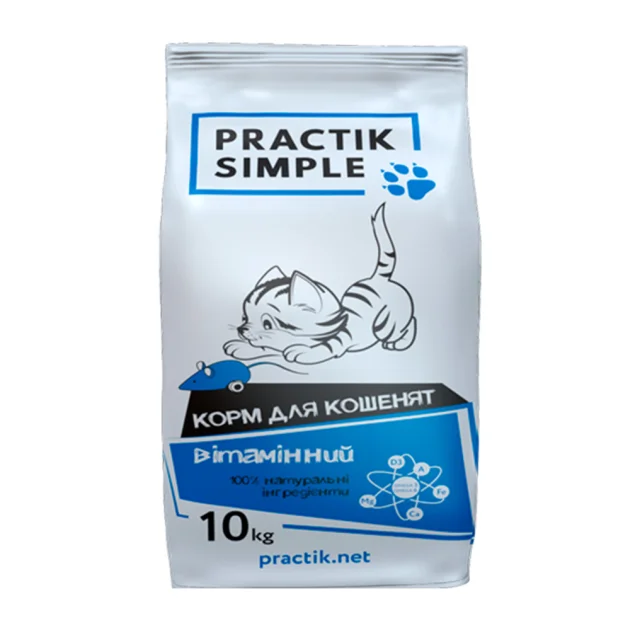 Сухий корм Practik Simple вітамінний, для кошенят, 10 кг