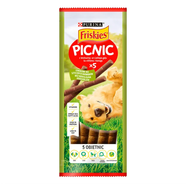 Дополнительный сухой корм Friskies Picnic для взрослых собак, палочки с говядиной, 42 г