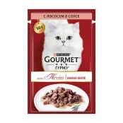 Вологий корм Purina Gourmet Mon Petit для дорослих котів, з лососем, шматочки в соусі, 50 г