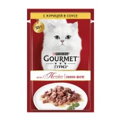 Вологий корм Purina Gourmet Mon Petit для дорослих котів, з куркою, шматочки в соусі, 50 г