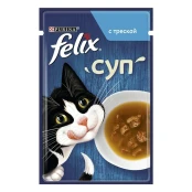 Вологий корм Purina Felix Soup для котів, суп з тріскою, 48 г