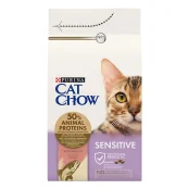 Сухий корм Purina Cat Chow Sensitive для дорослих котів із чутливою шкірою та травленням, з лососем, 1.5 кг