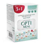 Набір вологого корму Optimeal №4 для дорослих котів, різні смаки, 3+1, 340 г