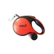 Повідець-рулетка AnimAll з диспенсером, для собак вагою до 50 кг, 8 м, червона