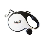Повідець-рулетка AnimAll з диспенсером, для собак вагою до 30 кг, 5 м, біла