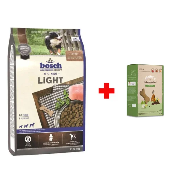 Сухий корм Bosch HPC Light, для собак, 2.5 кг, акція + 800 г ласощів Sammy`s