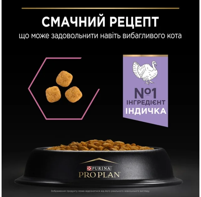 Сухий корм Purina Pro Plan Cat Delicate Turkey для котів з чутливим травленням, з індичкою, 1.5 кг