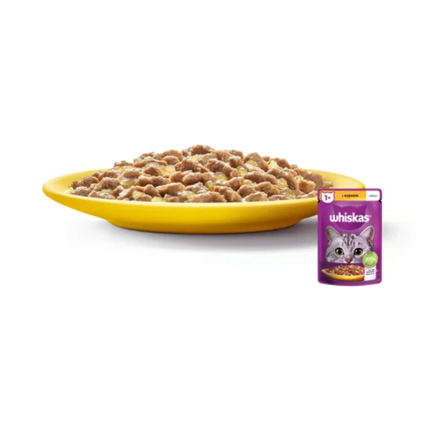 Вологий корм Whiskas для котів, з куркою в желе, 85 г