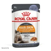 Вологий корм Royal Canin HAIR & SKIN CARE для кішок для підтримки здоров'я шкіри та блиску вовни, шматочки в желе, 85 г