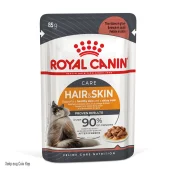 Вологий корм Royal Canin HAIR & SKIN CARE для кішок для підтримки здоров'я шкіри та блиску вовни, шматочки в соусі, 85 г