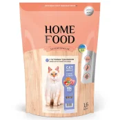 Сухий корм Home Food для дорослих котів з чутливим травленням, ягня з лососем, 1.6 кг
