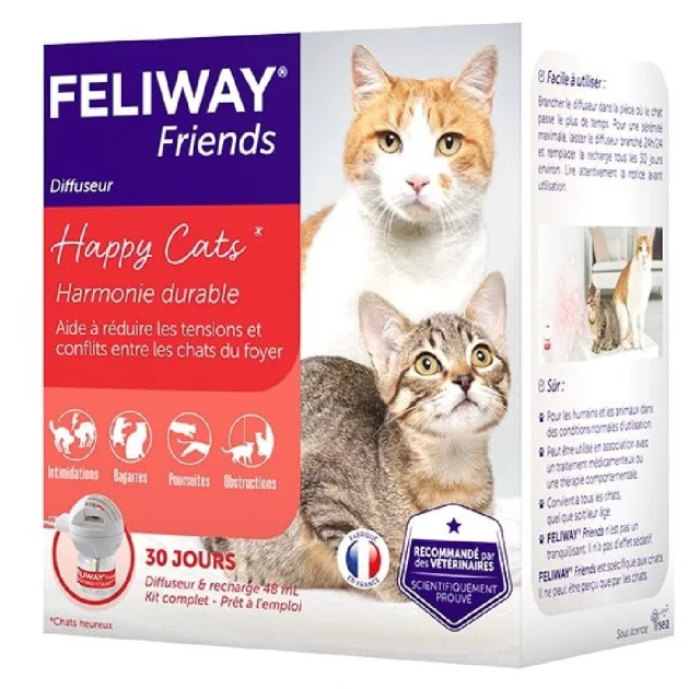 Дифузор Ceva Feliway Friends + змінний блок для зняття стресу і корекції поведінки у кішок, 48 мл