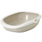 Туалет Savic Gizmo Large для кішок, з бортиком, білий мокко, 52 х 39,5 х 15 см