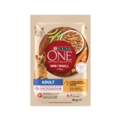 Влажный корм Purina One Mini Adult для взрослых собак мелких пород, с курицей и морковью, 100 г