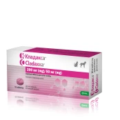 Жувальні таблетки KRKA Cladaxxa для собак та котів, лікування інфекційних захворювань бактеріальної етіології, 10 табл