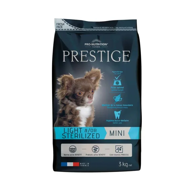Сухой корм Pro-Nutrition Flatazor Prestige Mini Light Sterilised для стерилизованных собак малых пород, 3 кг
