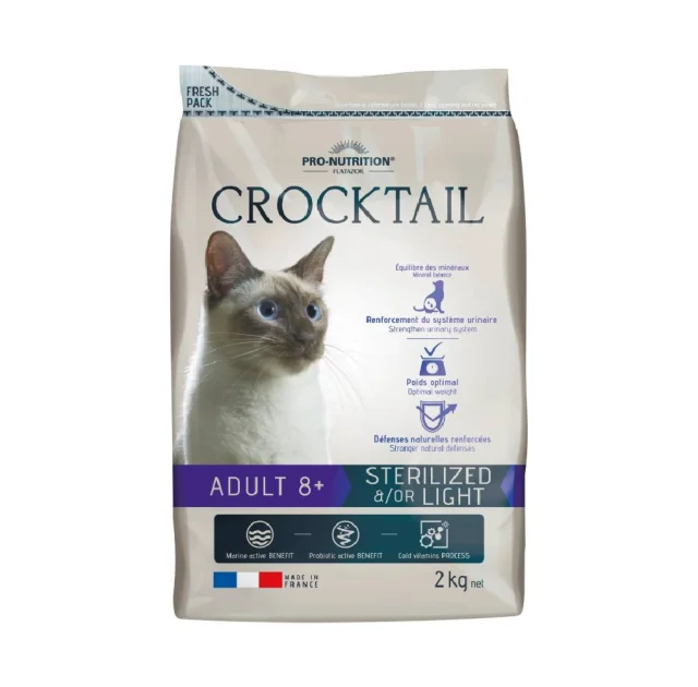 Сухий корм Pro-Nutrition Flatazor Crocktail Sterelised Light 8+ для котів від 8 років, 2 кг