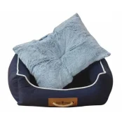 Лежак Animall Nena для собак і котів, з ручкою-мотузкою, розмір M, 52×41×16 см, темно-синій