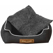 Лежак Animall Nena для собак і котів, з ручкою-мотузкою, розмір L, 62×50×17 см, графіт