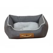 Лежак Animall Nena для собак і котів, з ручкою-мотузкою розмір ХL, 73×59×18 см, сірий