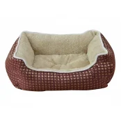 Лежак Animall Nena Star для собак і котів, з малюнком, розмір XL, 84×66×19 см, бордо