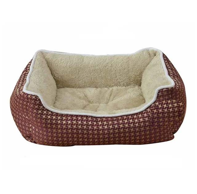 Лежак Animall Nena Star для собак і котів, з малюнком, розмір XL, 84×66×19 см, бордо
