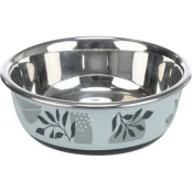Миска Trixie Stainless Steel Bowl для собак, нержавіюча сталь, гумова кромка, 1.6 л, 21 см, синьо-сірий