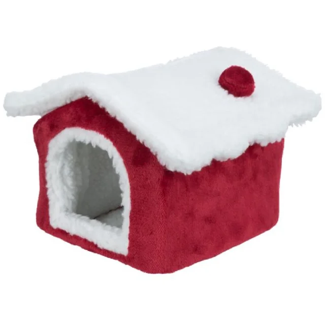 Лежак-печера Trixie Cuddly Cave для гризунів, 23×18×24 см, червоний/білий