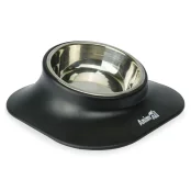 Миска на підставці AnimAll для собак і котів, метал/пластик, 420 мл, чорна