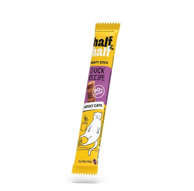 Ласощі Half&Half для котів, у формі м'ясних паличок, з качкою, 5 г