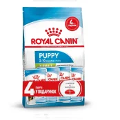 Акционный набор Royal Canin X-Small Puppy для щенков миниатюрных пород до 10 месяцев, 1.5 кг + 4 паучи в подарок