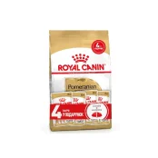Акционный набор Royal Canin Pomeranian Adult для взрослых собак породы Померанский шпиц, 1.5 кг + 4 паучи в подарок