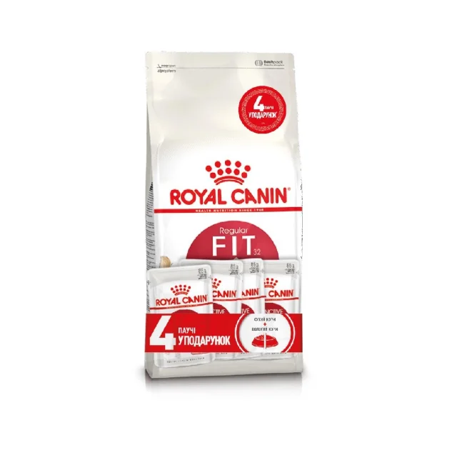 Акційний набір Royal Canin Fit 32 для кішок, 2 кг + 4 паучі в подарунок