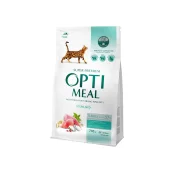 Сухий корм Optimeal для стерилізованих кішок і кастрованих котів, індичка та овес, 700 г