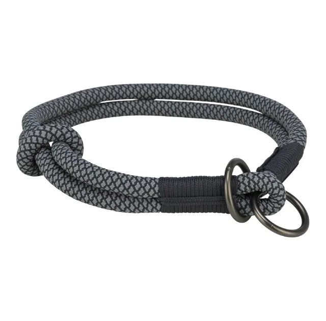 Нашийник-зашморг Trixie Soft Rope для собак, розмір S-M, 40 см/10мм, чорний/сірий